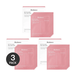 バイオコラーゲン リアルディープマスク、保湿、毛穴縮小、引き締め、1.19オンス*4個入りオーバーナイトマスク