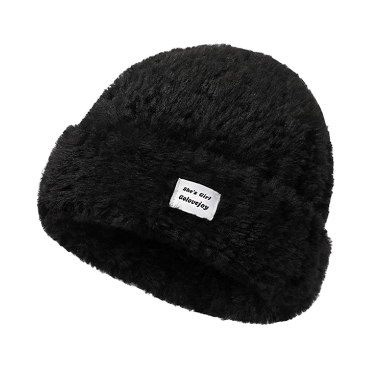 Thickened Ear Protection Fur Hat Black 1pc - Yamibuy.com