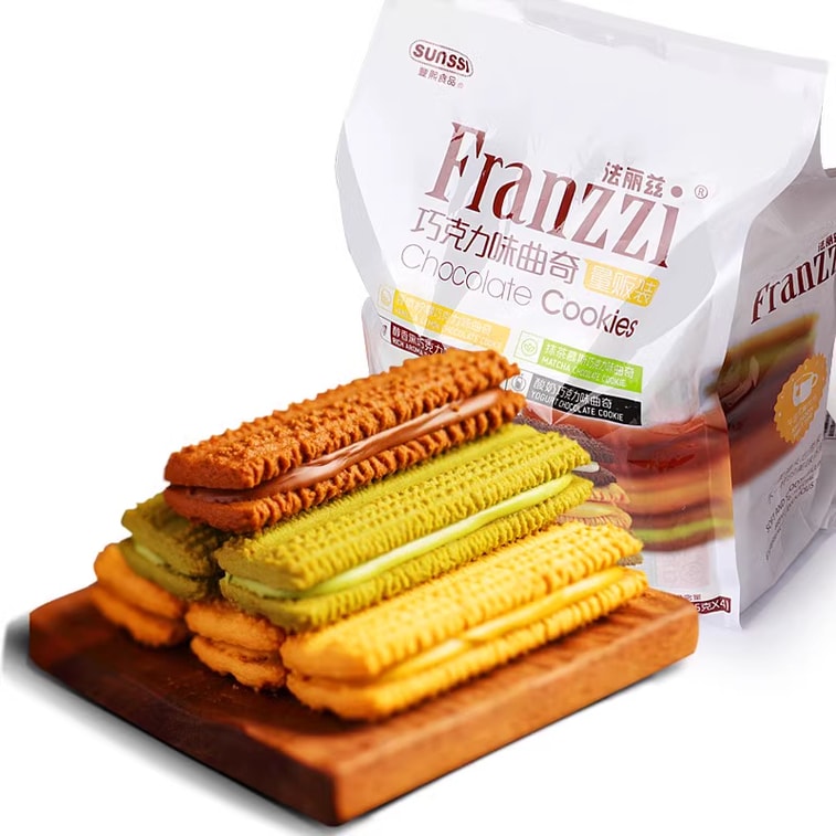 【中国直送】FRANZZI チョコレートクッキー 4種類のフレーバーミックス 380g ビスケット フードスナック ギフトパック 3