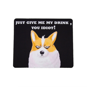  Cool Drinking Corgi Mouse Pad #Black#
