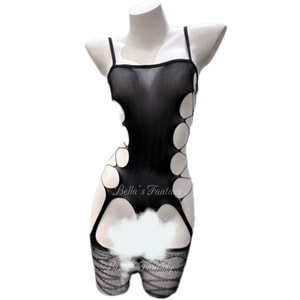 【NEW YORK】Bella’s Fantasy Sexy Hollow Out Fishnet Bodystocking See Through Cami Stretchy One-piece Bodysuit