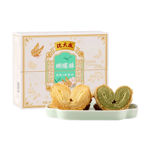 沈大成 蝴蝶酥 千層酥點心 原味+抹茶味 12枚入 180g【上海老字號精緻茶點】【春節年貨必買】