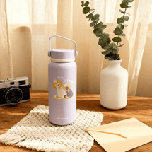 Stainless Steel Thermos Tea Bottle with Removable Infuser - Purple