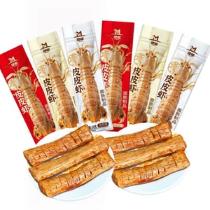  理帽 三口味素皮皮虾 麻酱味 香辣味 孜然味 六袋分装 鲜香筋道 童年美味 168g