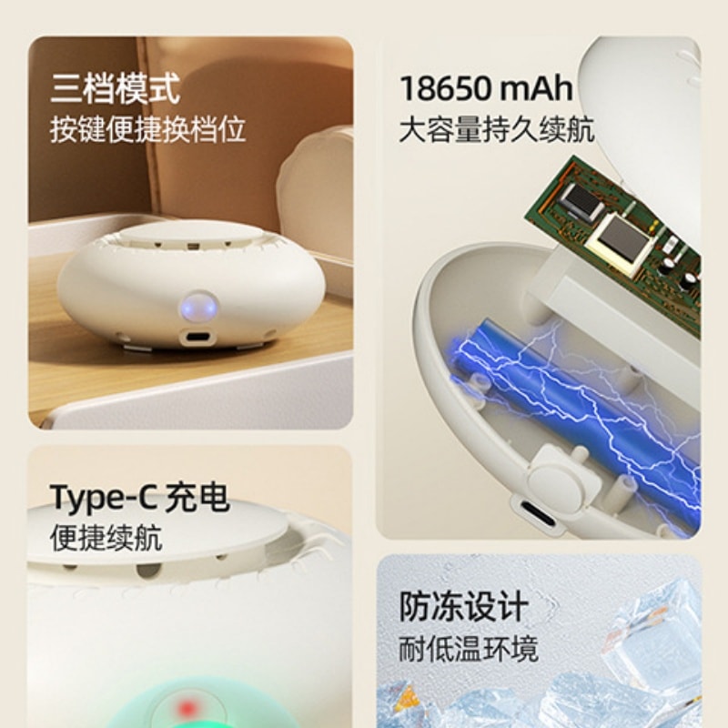 【中國直郵】 榮事達 冰箱除味器臭氧消毒除臭器香薰除異味果蔬保鮮機淨化器 米黃色 一個裝