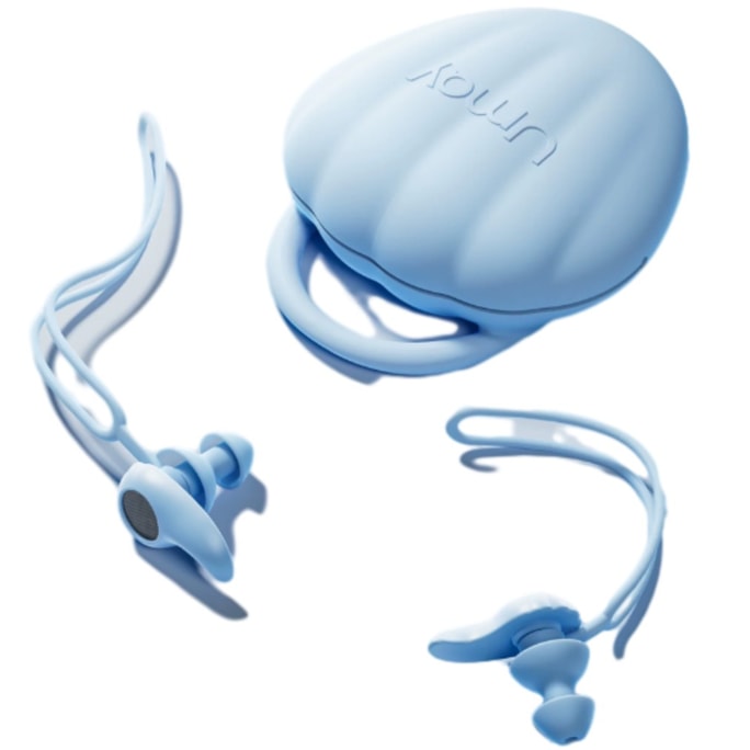 【Expédition directe de Hong Kong】 Bouchons d'oreilles de natation Yami*2+Boîte*1 Bleu océan profond Prévention de l'otite moyenne