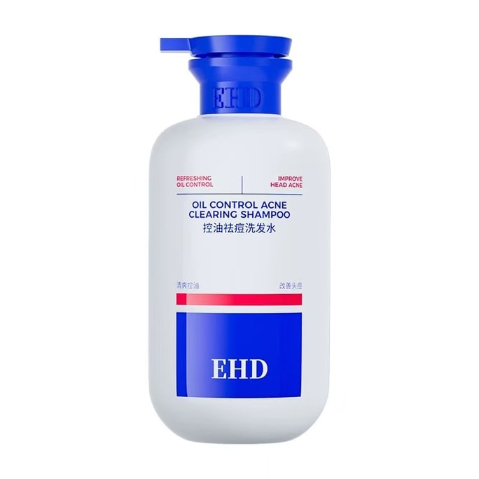 [중국발 다이렉트 메일] EHD 오일 컨트롤 앤 안티 여드름 샴푸, 안티 여드름 및 진드기, 안티 비듬, 오일 컨트롤 및 플러피, 개선 오일 여드름 및 가려움증 샴푸 500ml/병 (연예인 추천)