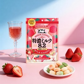日本UHA悠哈 味觉糖 特浓草莓牛奶糖 72g