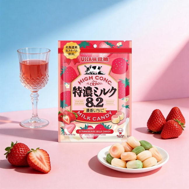 Uha Mikakuto Hign Conc Milk Candy Strawberry Flavor, 2.53 oz