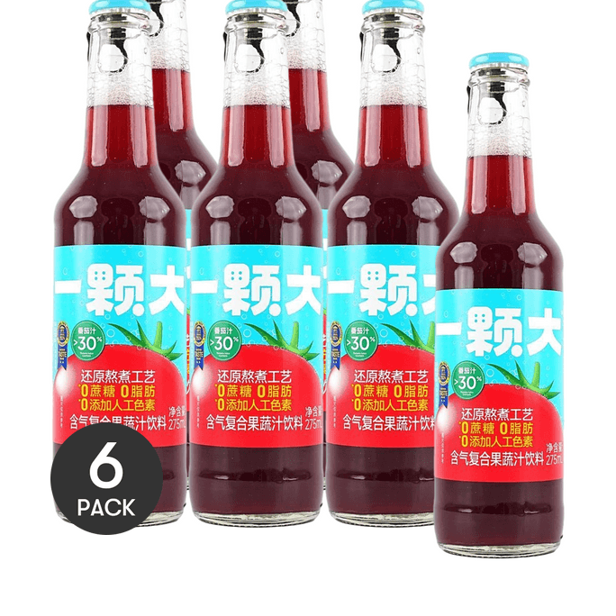 Tomato Sparkling Water 0 Sugar  0 Fat 9.3 fl oz *6【6 Packs】【Perfect companion for hotpot gatherings】