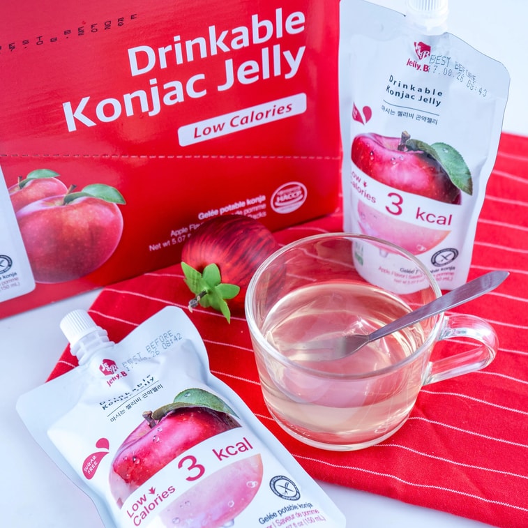 韓國JELLY.B 魔芋果凍 吸吸果凍 低卡0脂代糖飽足感 150ml*10包*2 #蘋果味 3Kcal【超值裝】 3
