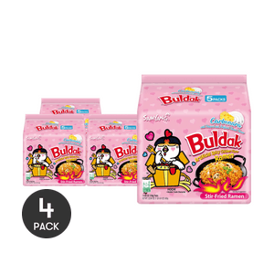 한국식 불닭 까르보나라 볶음라면 까르보나라 핫 치킨맛, 670g *4개입【4팩】【틱톡 인기 상품】