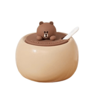 [중국 직배송] 일본 LINE FRIENDS 세라믹 조미료통 주방조미료통 고급조미료통 브라운 모델 1개