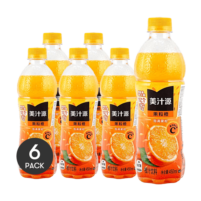 美汁源 果粒橙 橙汁 450ml *6【6份超值装】【满满VC】