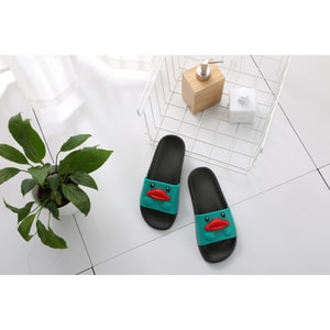 Premium Down 情侣萌鸭耐磨防滑休闲凉拖 绿色 40