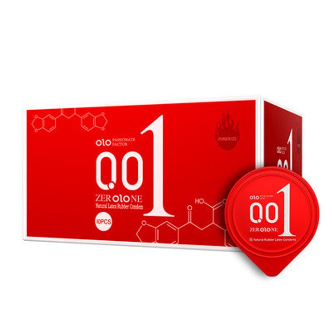 [중국 직배송] OLO 히알루론산 0.01 콘돔 초박형 보이지 않는 온감 여신 레드 10팩