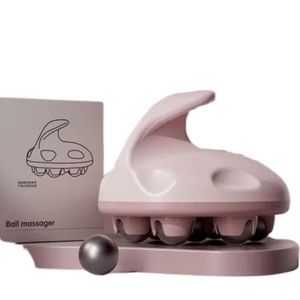 【中国直邮】 亲太太 七滚珠按摩器全身通用经络刷推揉腹部 粉黛色 磁珠款 1个