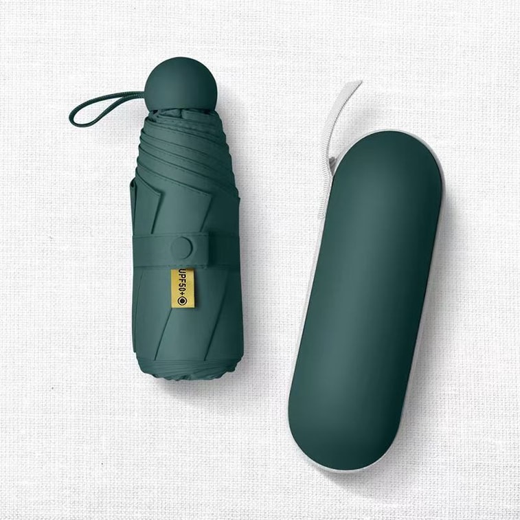Capsule Sunscreen UV Sunshade Umbrella 1 Dark Green Sunny Umbrella Dual Use Mini Folding Ultra Light Compact and Conven 3
