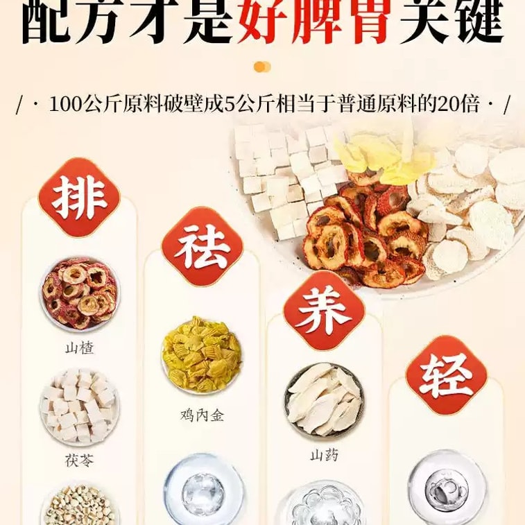 Hawthorn Poria Granules Sugar-free Chinese Medicine Granules Improve Dampness 10g*15bag/box 4