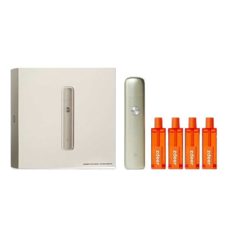 Smart electronic oral spray, electronic mouth spray, electronic atomization oral freshener, deodorizing couple Golden body *1+4 fog bombs gift box set 7