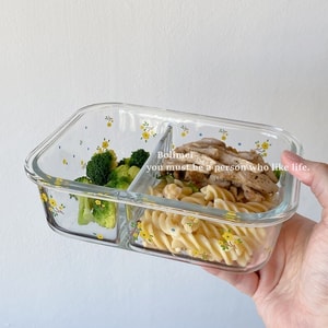 LunchBox 2格玻璃便當盒 湯碗保鮮碗 微波爐加熱專用 密封保鮮盒 上班帶飯健身餐盒 自己做才健康