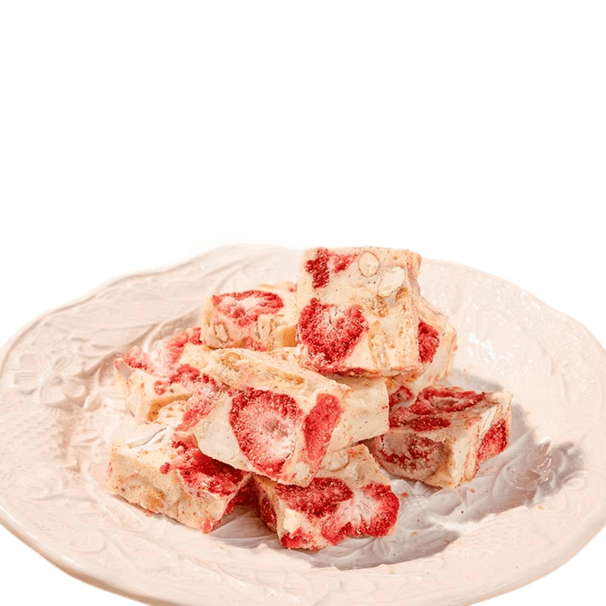 [중국 직배송] 배고파요! 스노우플레이크 크리스프, 누가 너트 페이스트리, 전통 애프터눈 티 간식, 120g/봉지, 수제 스노우플레이크 크리스프 [딸기맛, 1팩]