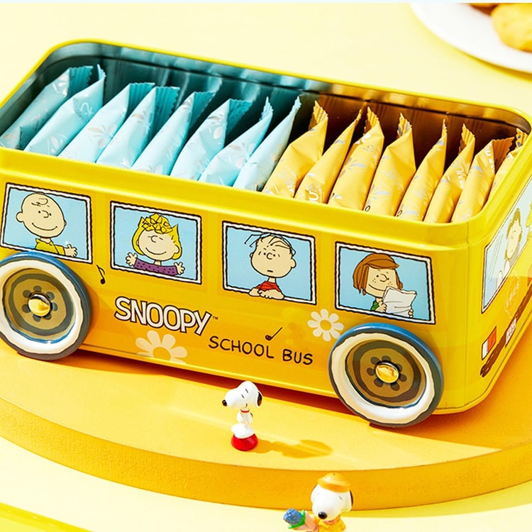 YENGKEE SNOOPY Butter Cookies 5.64 oz【Cartoon Bus Gift Box