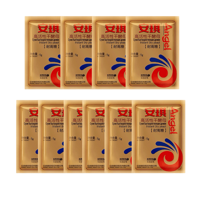 安琪 耐高糖酵母粉 金装高活性干酵母 家用面包酵母 烘焙原料小包装5g*10袋