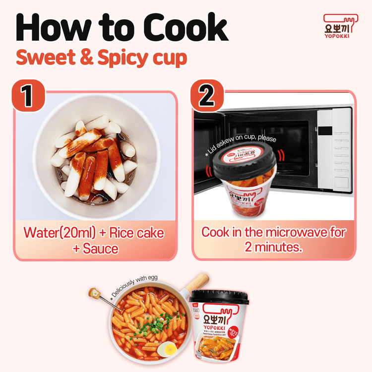 YOPOKKI インスタント韓国トッポギ - 4 つの味 (8 カップ) - 素早く