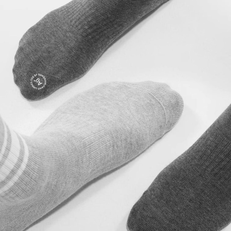 BANANAIN Men's Socks, 7A Antibacterial Light Sports Striped Mid-Calf Socks, Odor-Resistant & Sweat-Absorbent, 4-Pair 4