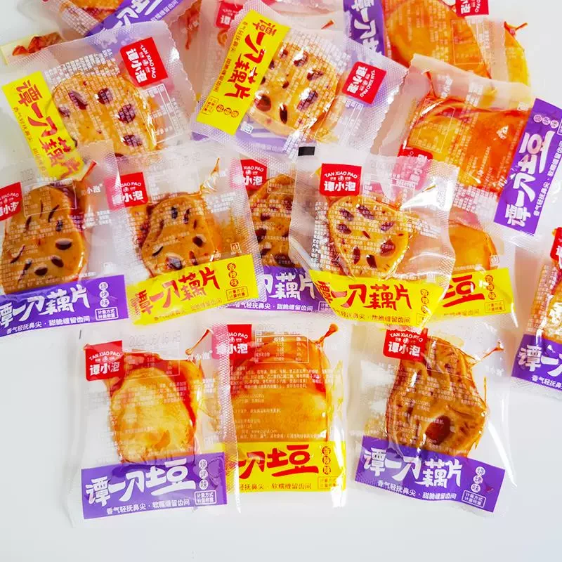 【中國直郵】 小澳 譚小泡大刀藕片小包裝散稱香辣味燒烤味大刀土豆香辣休閒零食即食 混合口味 500g