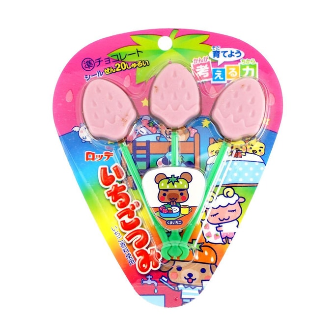 日本 LOTTE樂天 草莓巧克力 棒棒糖 11g【小朋友超愛】