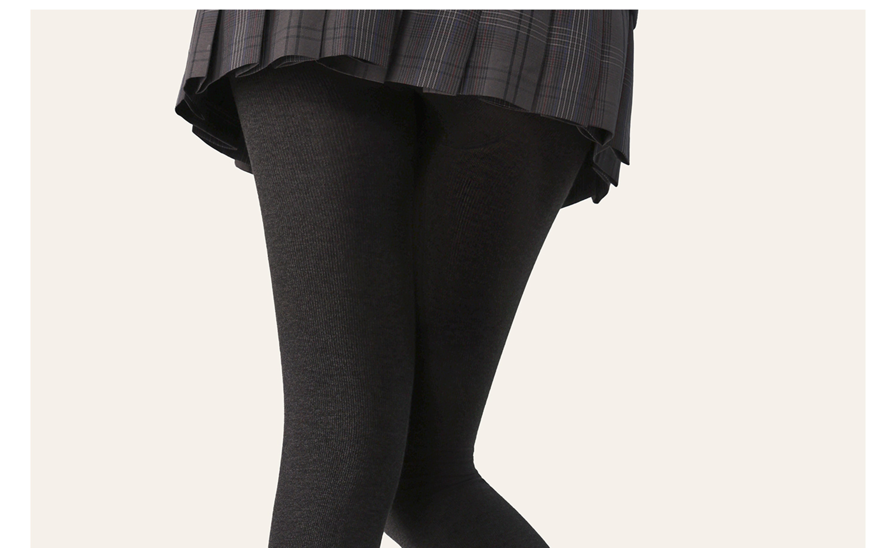 【中國直郵】 爪哇島 蝴蝶結褲襪 加絨保暖 灰色 1條裝