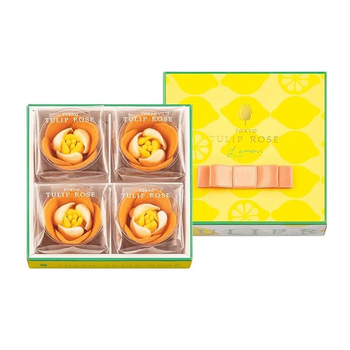 [일본에서 다이렉트 메일] 일본 TOKYO TULIP ROSE 고급 튤립 로즈 봄 한정 판타지 플라워 디저트 레몬맛 4개