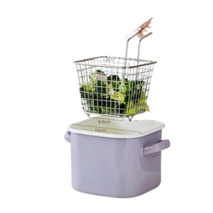 【中国直邮】 树可 明彩小锅单人小锅家用串串个人专用锅具小型一人食 【火锅2件套】藤紫炸锅+网捞 (电磁炉/明火通用)