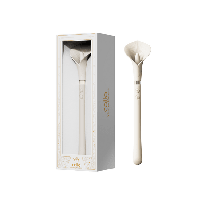 ZALO 马蹄莲震动棒点潮调情笔双震花蕾震动器 - 象牙白