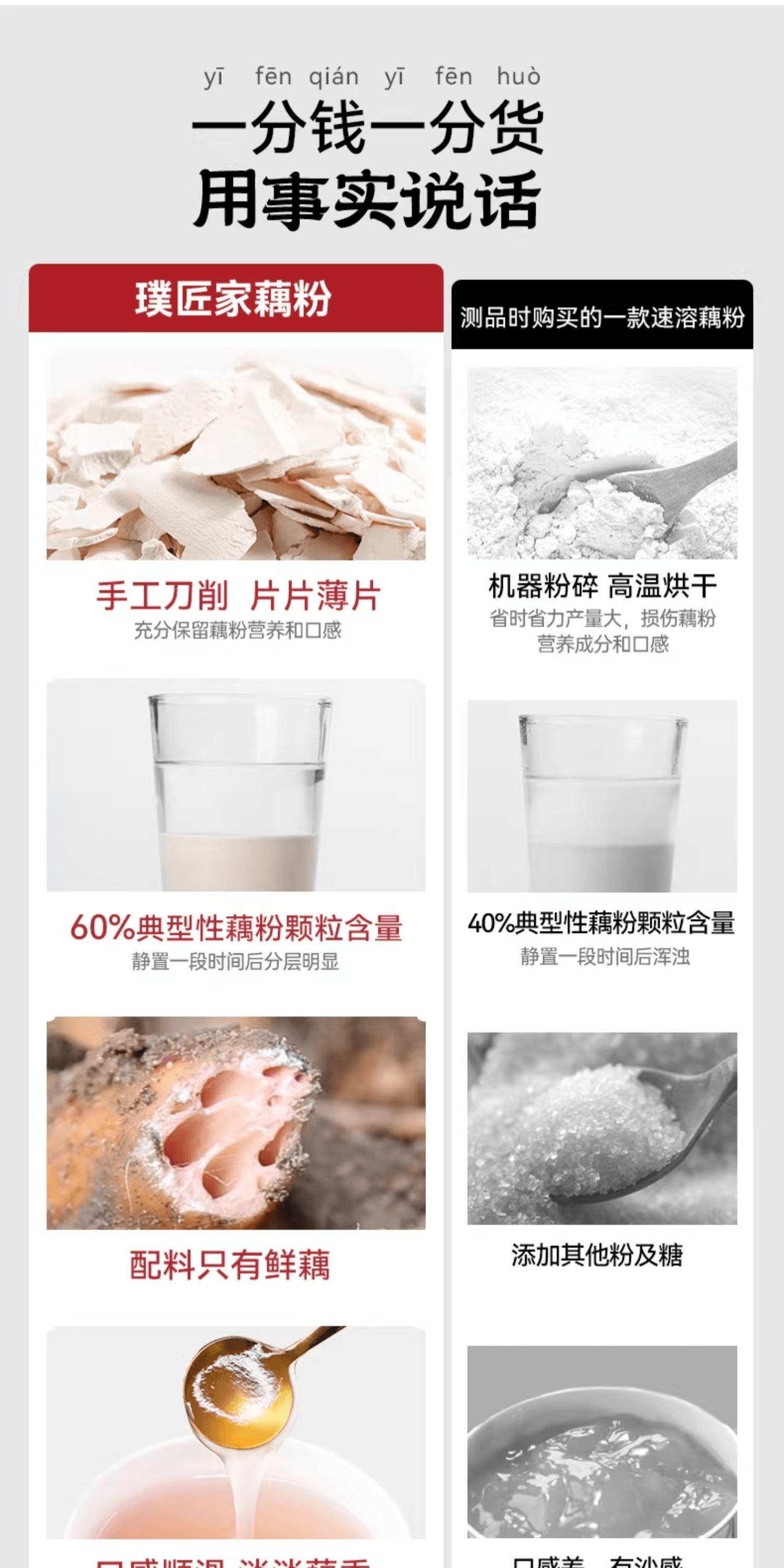 【中國直郵】 璞匠 手工純藕粉正品代餐早餐原味手削純藕粉250g*1罐