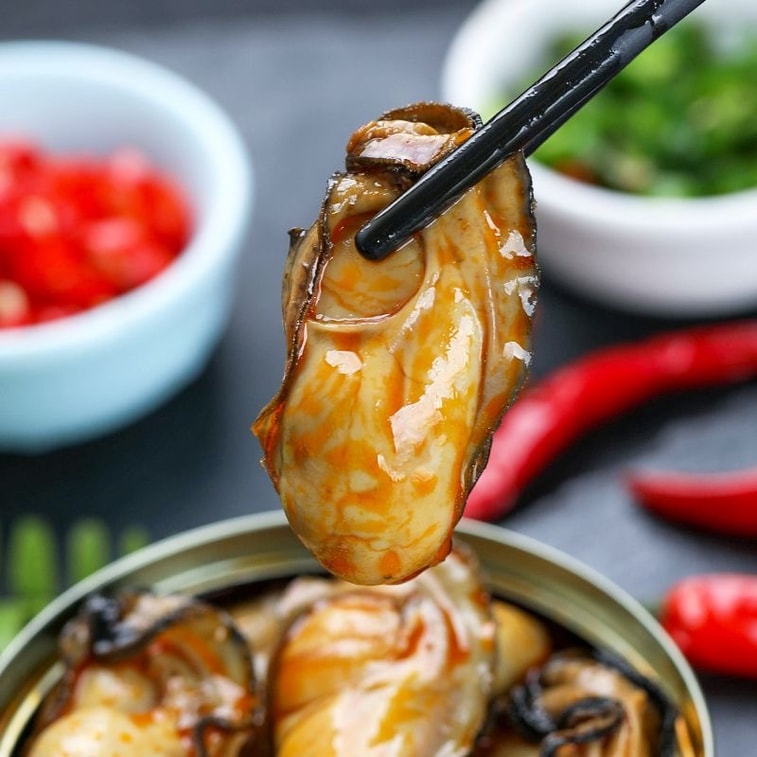 Fresh garlic oysters canned ready-to-eat 100g*1 can, seafood snack, popular online seafood delicacy 7