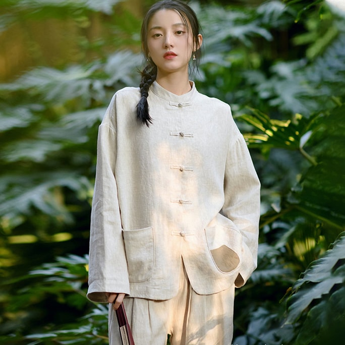 New Chinese Style Linen Top Jacket Made Of Linen And M