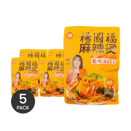 杨国福 纯素麻辣烫加粉款 速食宵夜 麻辣汤底 346g*5【5包装】【麻辣过瘾】【新老包装随机发货】