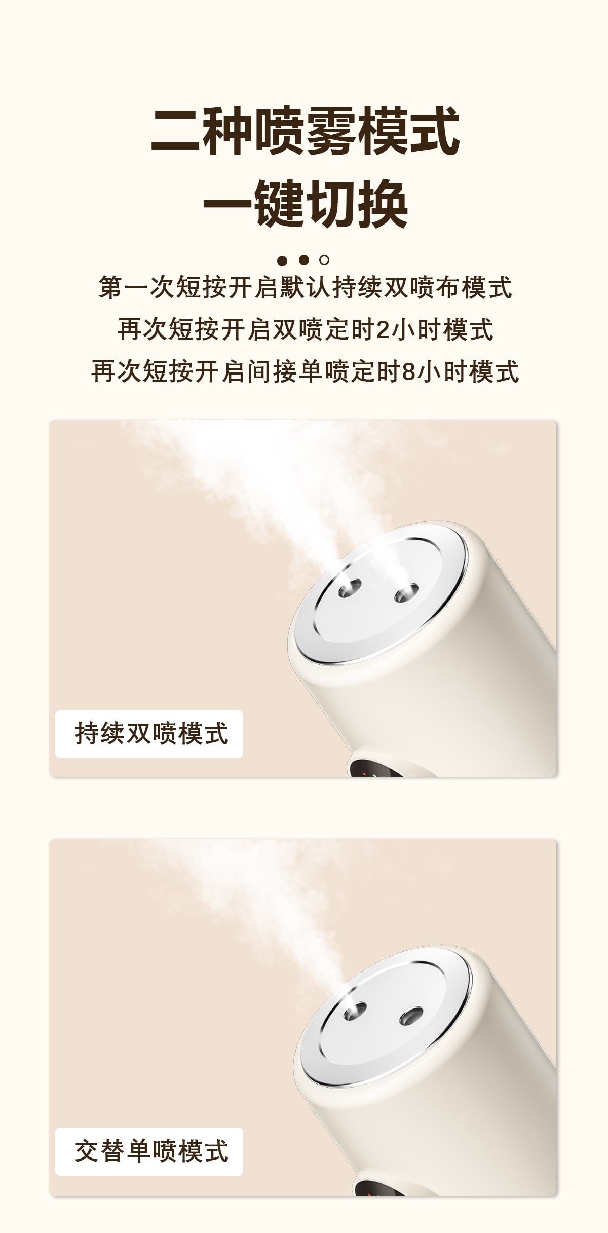 可卡布精选 USB桌面空气加湿器【丝滑旋转灯光渲染带底座】1个