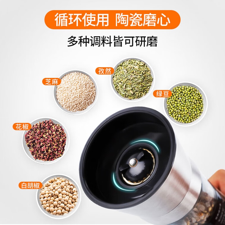 【中國直郵】 川珍 檸檬海鹽黑胡椒粒128g 研磨器胡椒碎粉西餐牛排健身餐燒烤撒料調味料 6