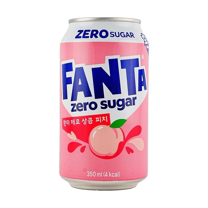 韓國可口可樂 芬達 無糖水蜜桃口味汽水 350ml 【清爽果味】【冰飲更佳】