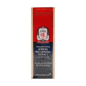 EVERYTIME Concentrated Liquid Drink with 3000mg Red Korean Ginseng Extract, 10 packs - 5Kcal/stick