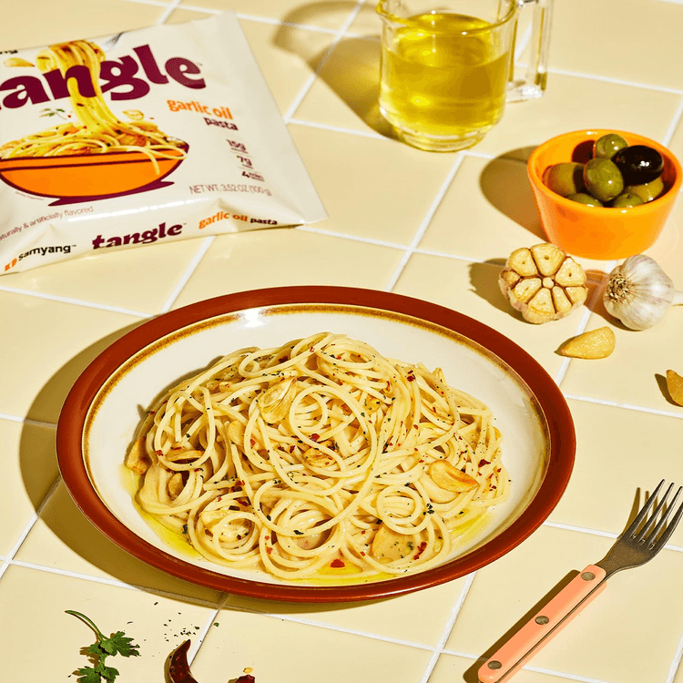 SAMYANG Tangle Garlic Oil Pasta Multi , 3.52 oz *4 Bags - Yami.com
