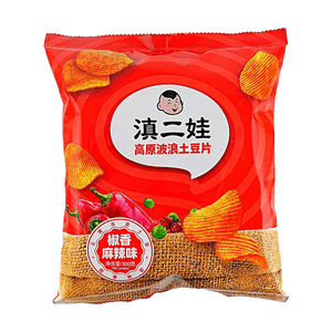 Spicy Numbing Flavor Highland Wavy Potato Chips 3.53oz【1800m Altitude Highland Potatoes】【Traditional Original Cut Crispy】