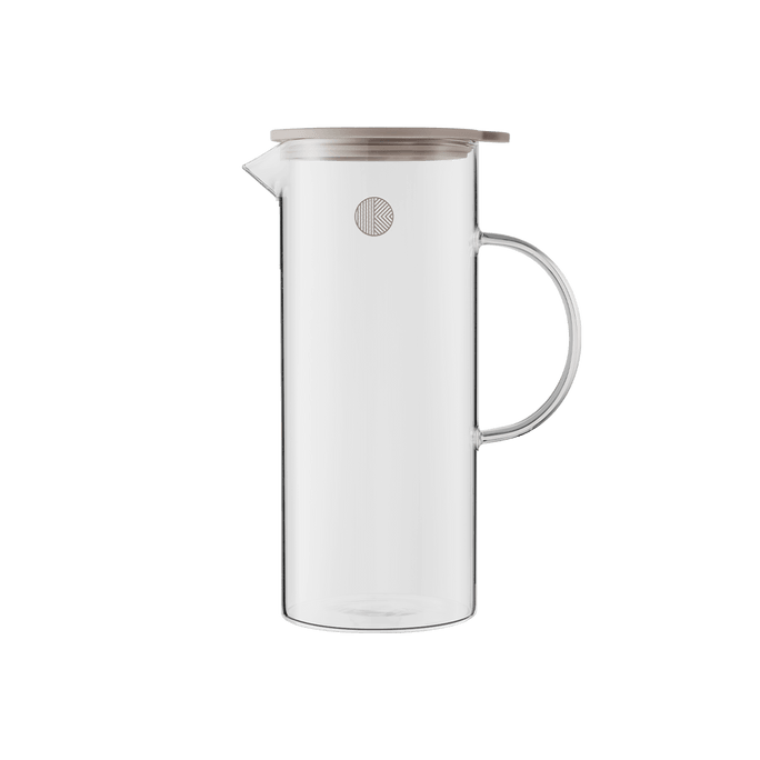 Transparent Glass Water Pitcher With Lid, 1200ml