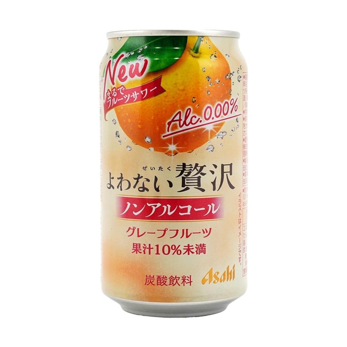 日本ASAHI 无酒精啤酒 碳酸汽水 葡萄柚口味  350ml