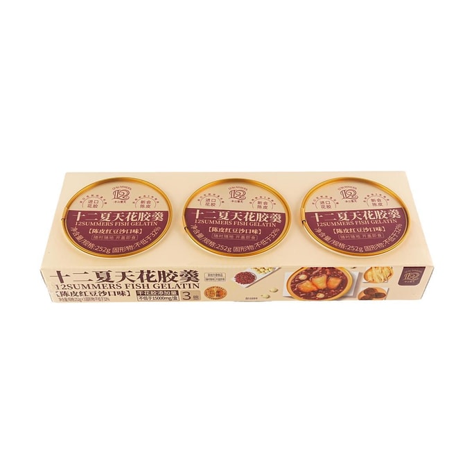 Dried Tangerine Peel and Red Bean Paste Fish Gelatin Porridge  , 8.89 oz *3