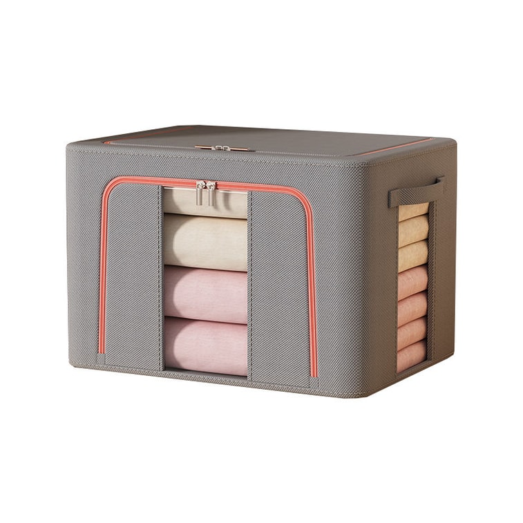 Omeister 収納ボックス 2個パック 72L 折りたたみ式オーガナイザーボックス、アップグレードされたステンレススチール製ブラケット付き。寝具、衣類、季節ごとの収納に最適です。[整理整頓好きのマストアイテム！超頑丈な収納ボックスで、季節外れの衣類もしっかり収納できます。] 6